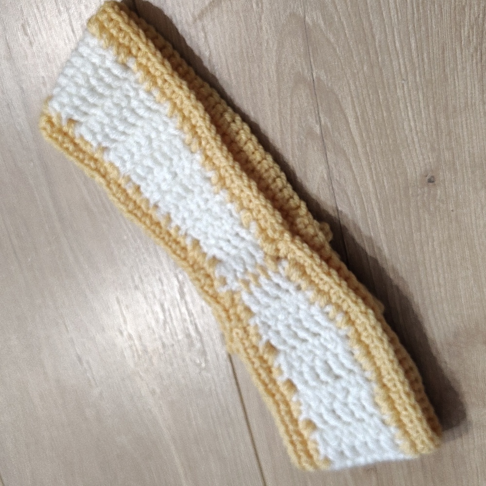 Crochet Headband with Flower Accent,  Handmade Ladies Winter Headband - Picture 4 of 7